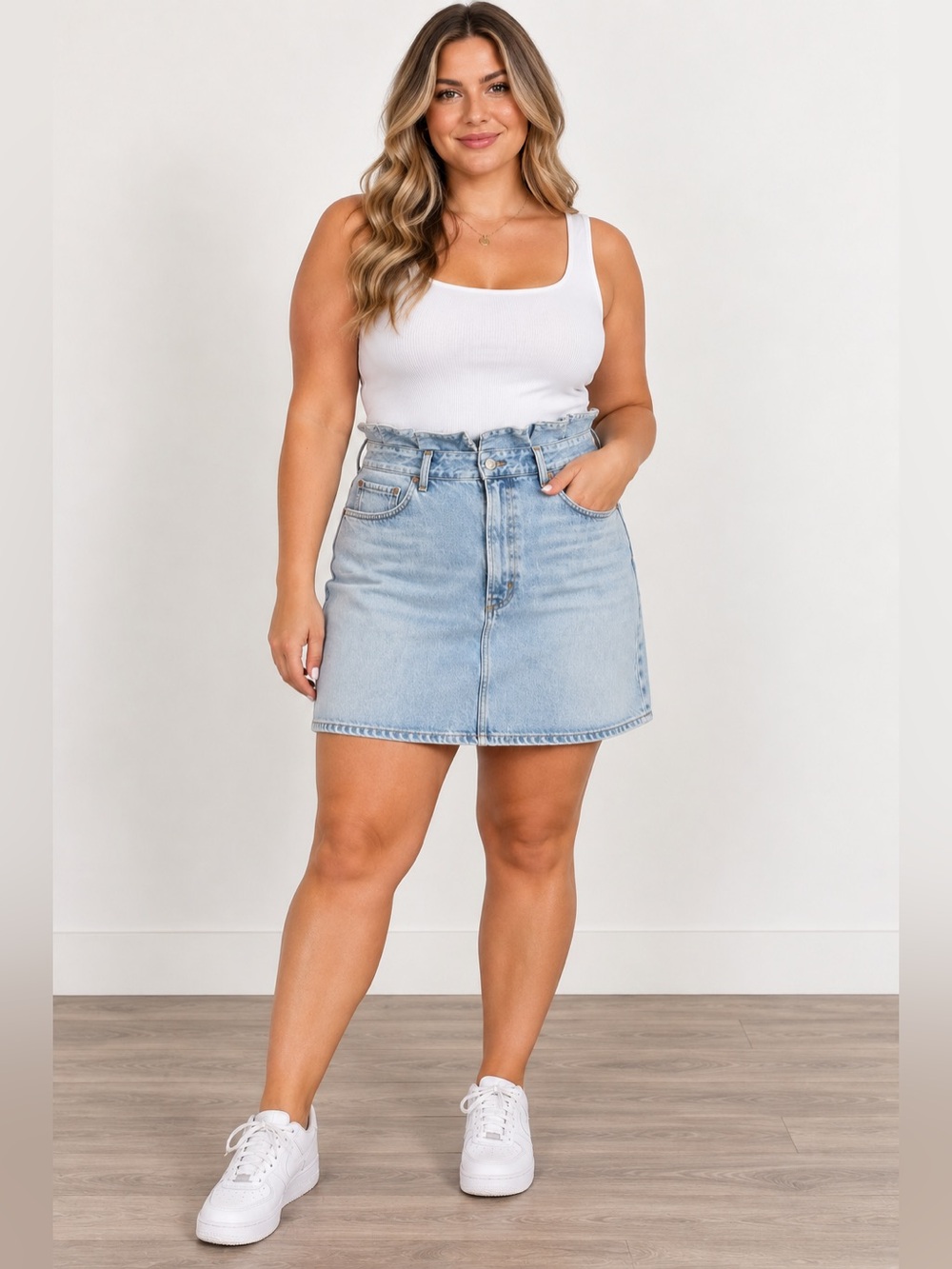 AGOLDE Light Wash Denim Mini Skirt. Like New!
